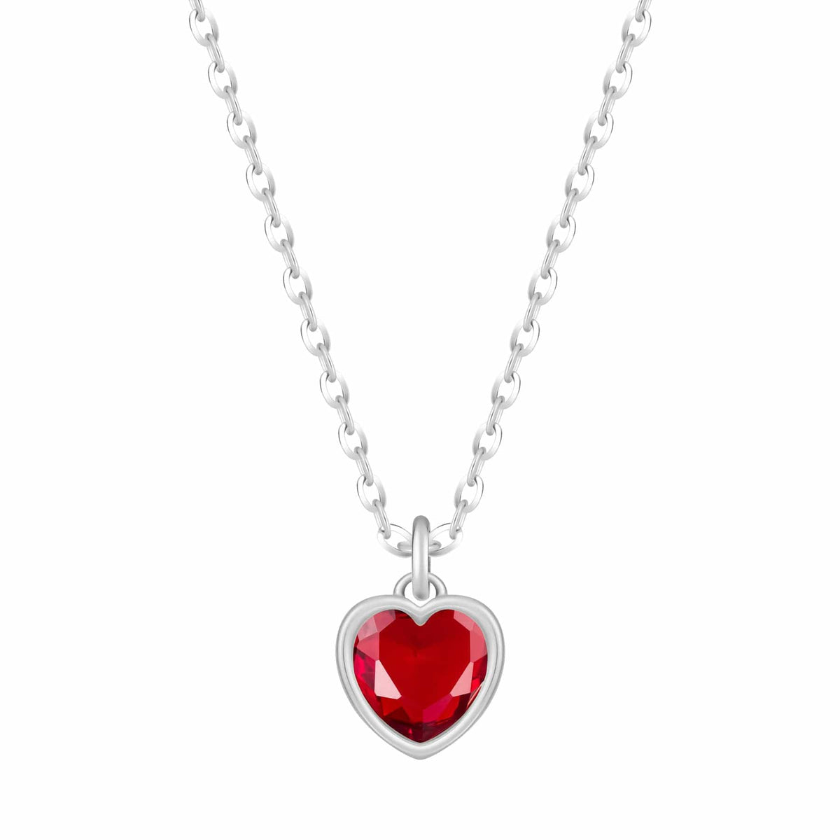 Urbanti Stainless Steel Love Heart Birthstone Necklace