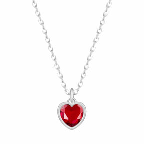 Urbanti Stainless Steel Love Heart Birthstone Necklace
