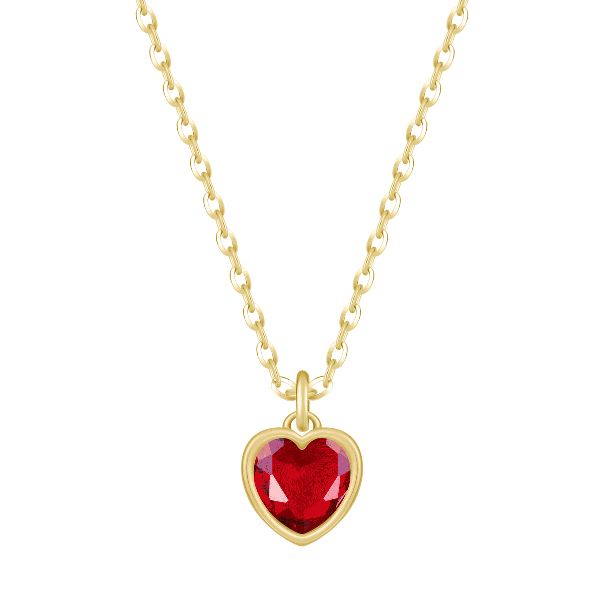 Urbanti Stainless Steel Love Heart Birthstone Necklace
