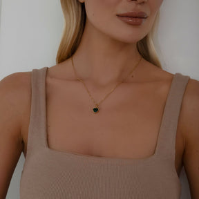 Urbanti Stainless Steel Love Heart Birthstone Necklace