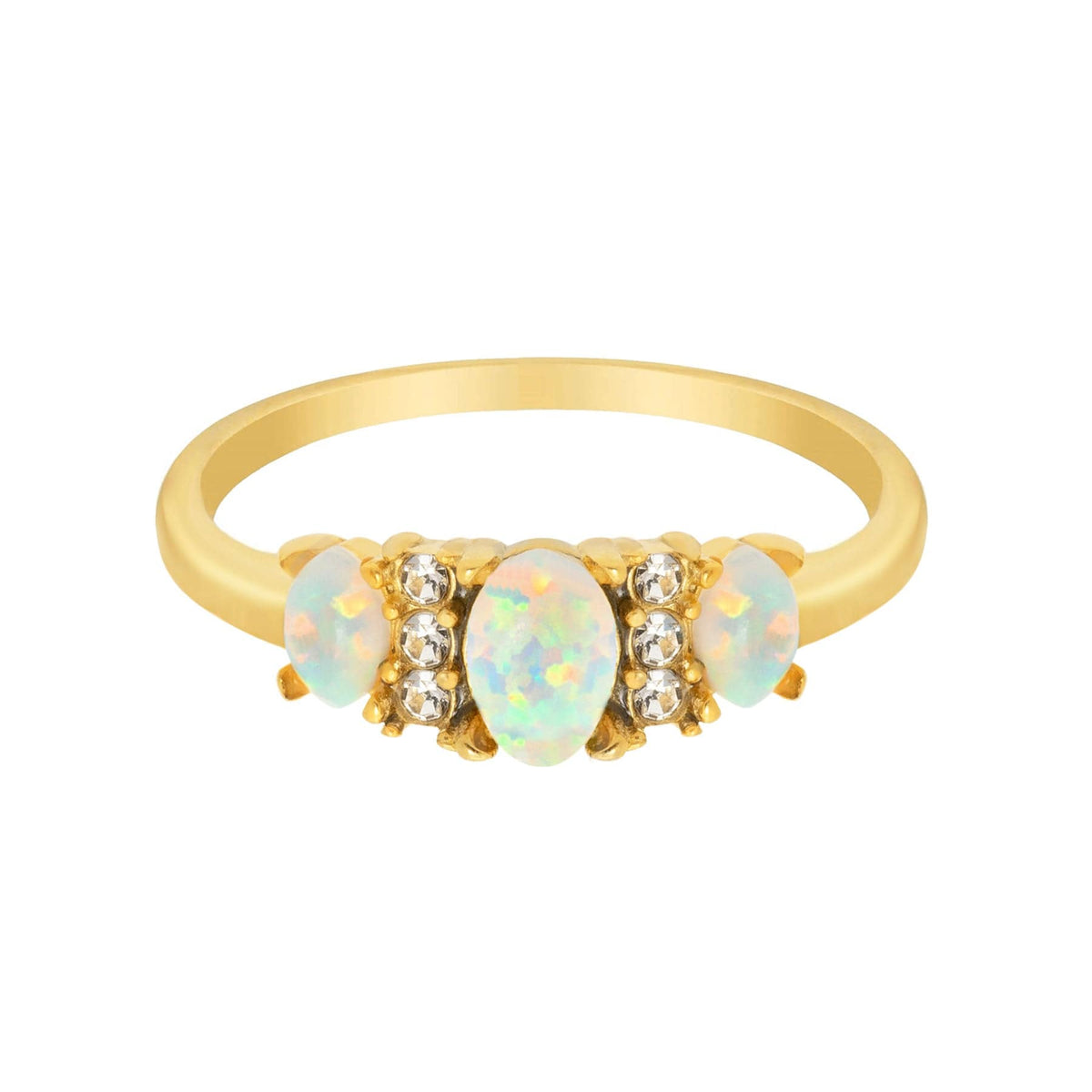 Urbanti Stainless Steel Lumi Opal Ring Gold / US 6 / UK L / EUR 51 (small)