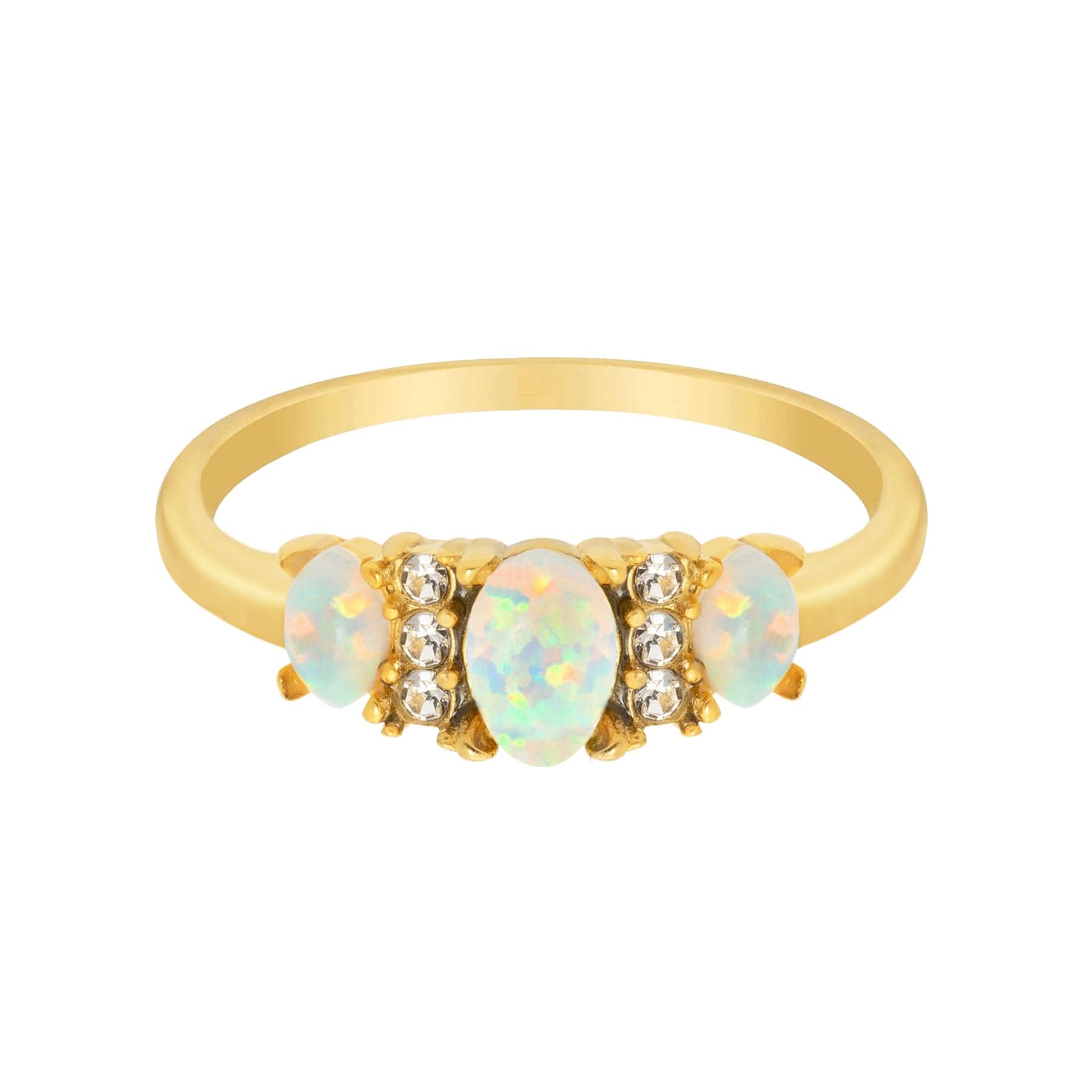 Urbanti Stainless Steel Lumi Opal Ring Gold / US 6 / UK L / EUR 51 (small)