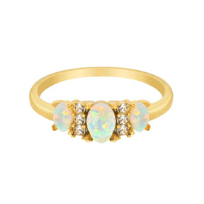 Urbanti Stainless Steel Lumi Opal Ring Gold / US 6 / UK L / EUR 51 (small)