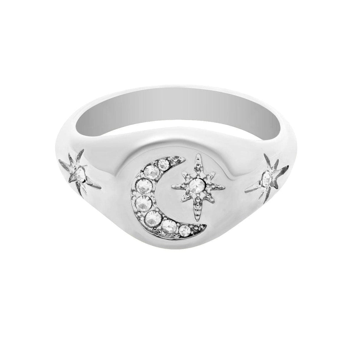 Urbanti Stainless Steel Luna Signet Ring Silver / US 6 / UK L / EUR 51 (small)