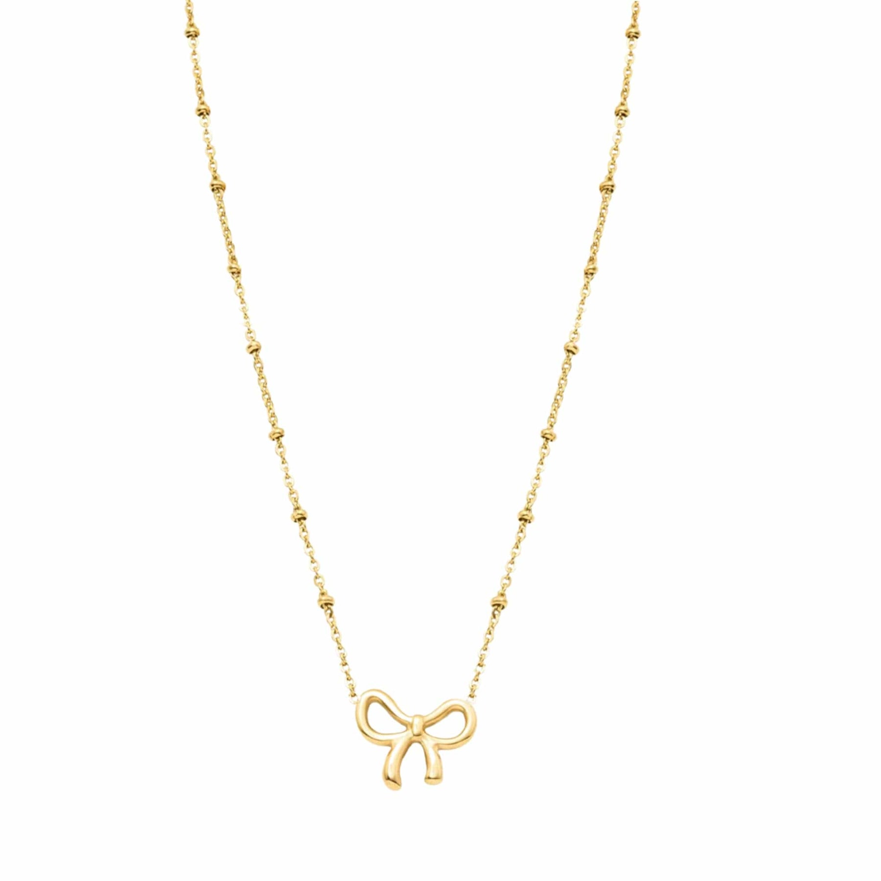 Urbanti Stainless Steel Lyla Bow Necklace Gold
