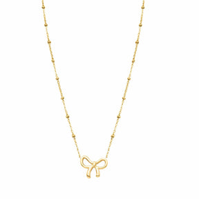 Urbanti Stainless Steel Lyla Bow Necklace Gold