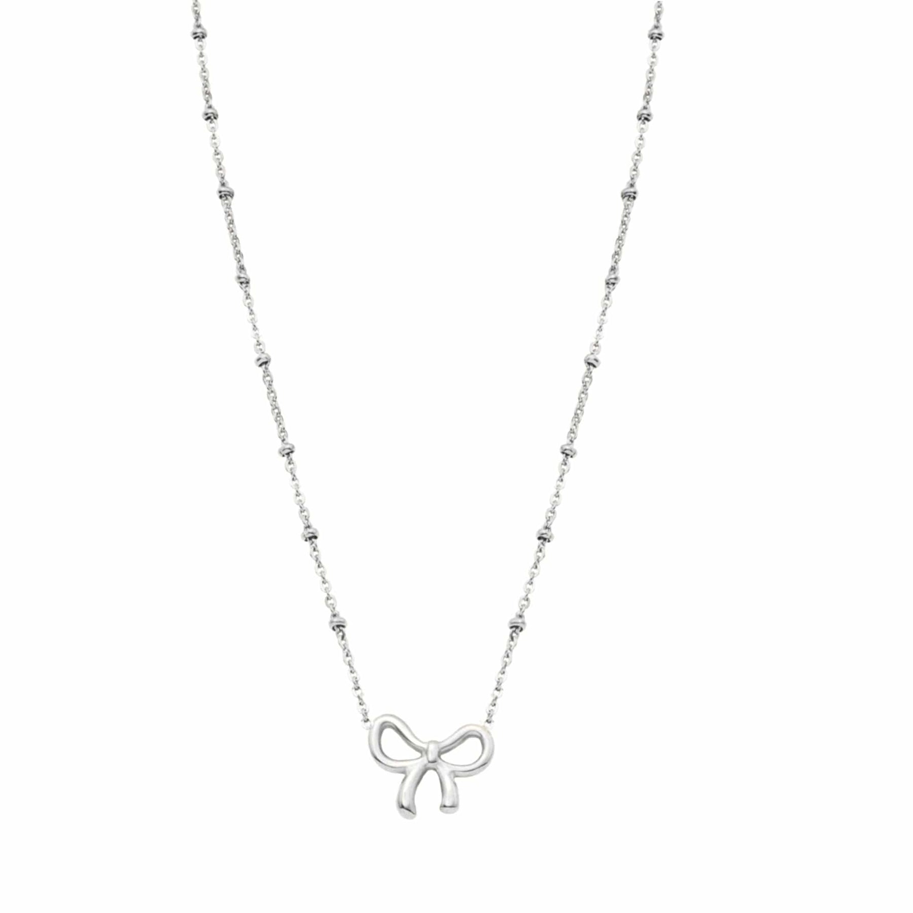 Urbanti Stainless Steel Lyla Bow Necklace Silver