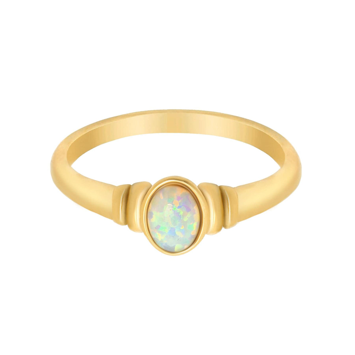 Urbanti Stainless Steel Mabel Opal Ring Gold / US 6 / UK L / EUR 51 (small)