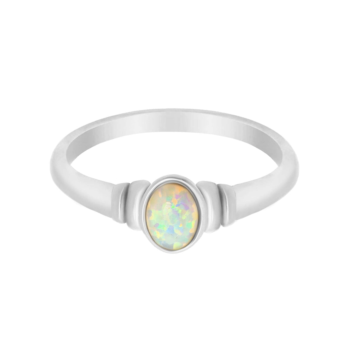 Urbanti Stainless Steel Mabel Opal Ring Silver / US 6 / UK L / EUR 51 (small)