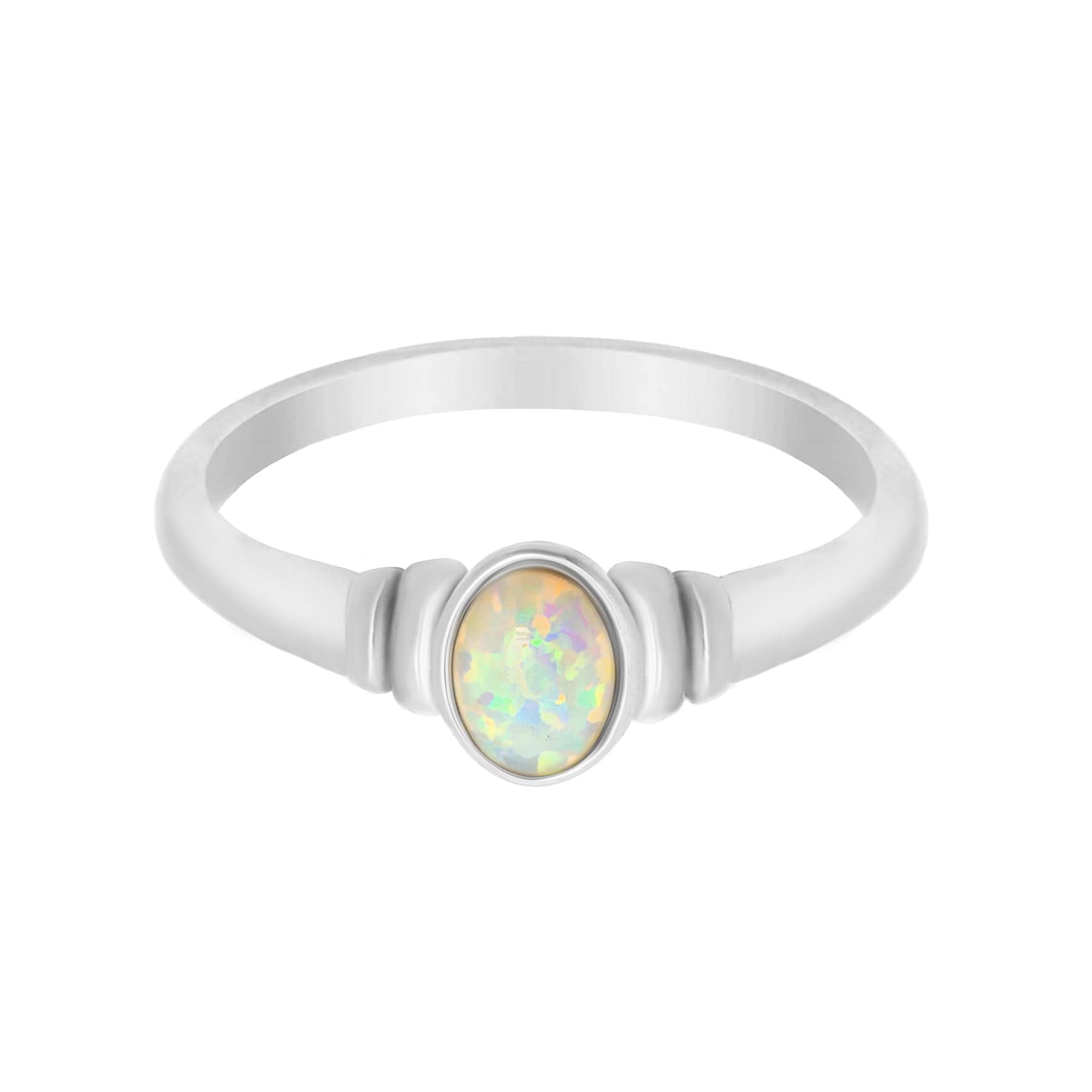 Urbanti Stainless Steel Mabel Opal Ring Silver / US 6 / UK L / EUR 51 (small)
