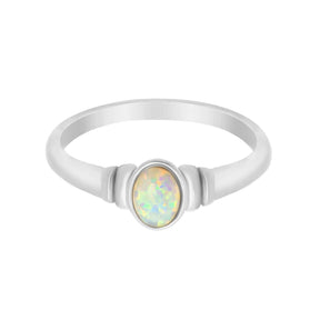 Urbanti Stainless Steel Mabel Opal Ring Silver / US 6 / UK L / EUR 51 (small)