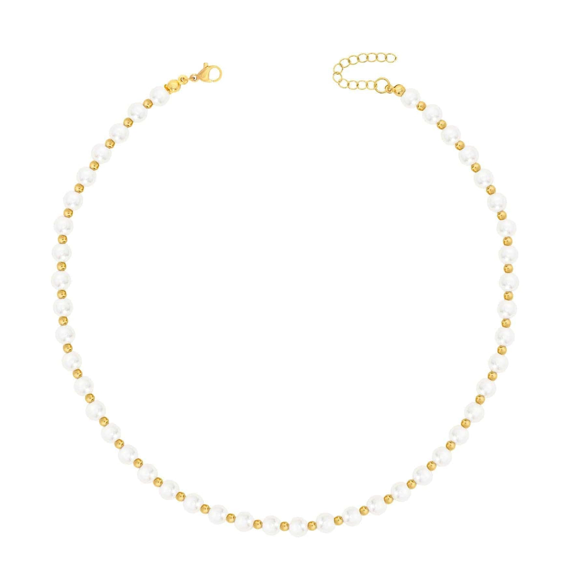 Urbanti Stainless Steel Macy Pearl Necklace Gold