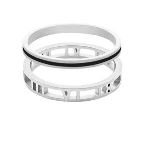 Urbanti Stainless Steel Madison Ring Pair Silver / US 5 / UK J / EUR 49 (x small)