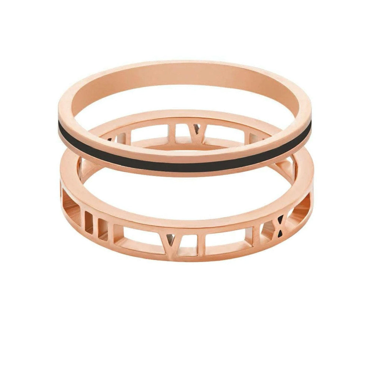 Urbanti Stainless Steel Madison Ring Pair Rose Gold / US 9 / UK S / EUR 60 (x large)