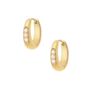 Urbanti Stainless Steel Majestic Opal Hoop Earrings