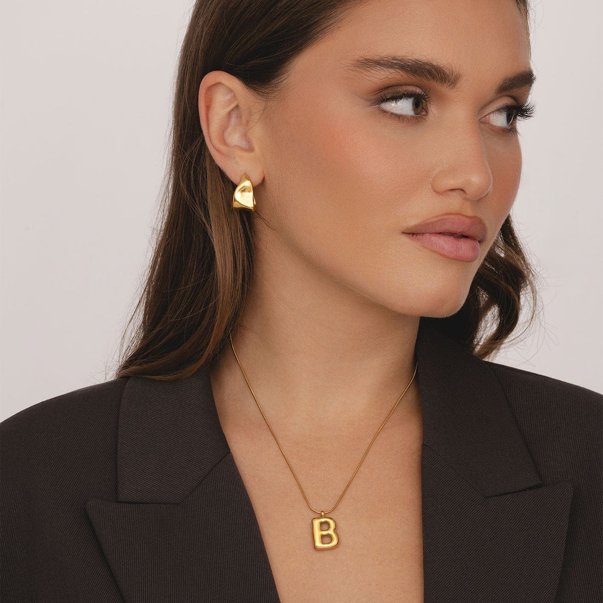 Urbanti Stainless Steel Maple Initial Necklace