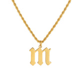 Urbanti Stainless Steel Marella Lowercase Initial Necklace Gold / A