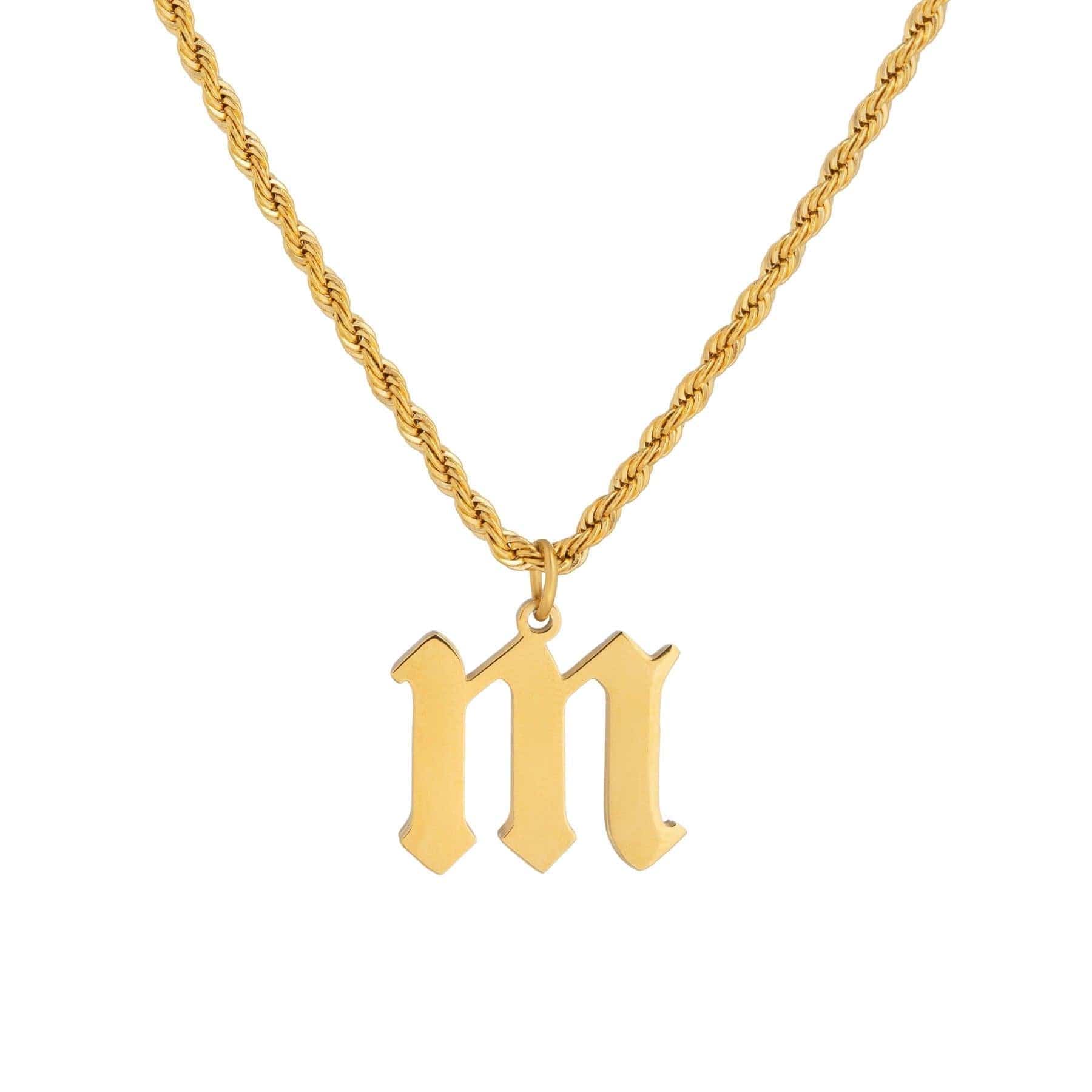 Urbanti Stainless Steel Marella Lowercase Initial Necklace Gold / A
