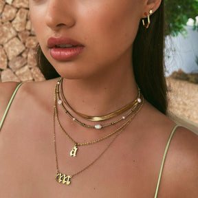 Urbanti Stainless Steel Marella Lowercase Initial Necklace