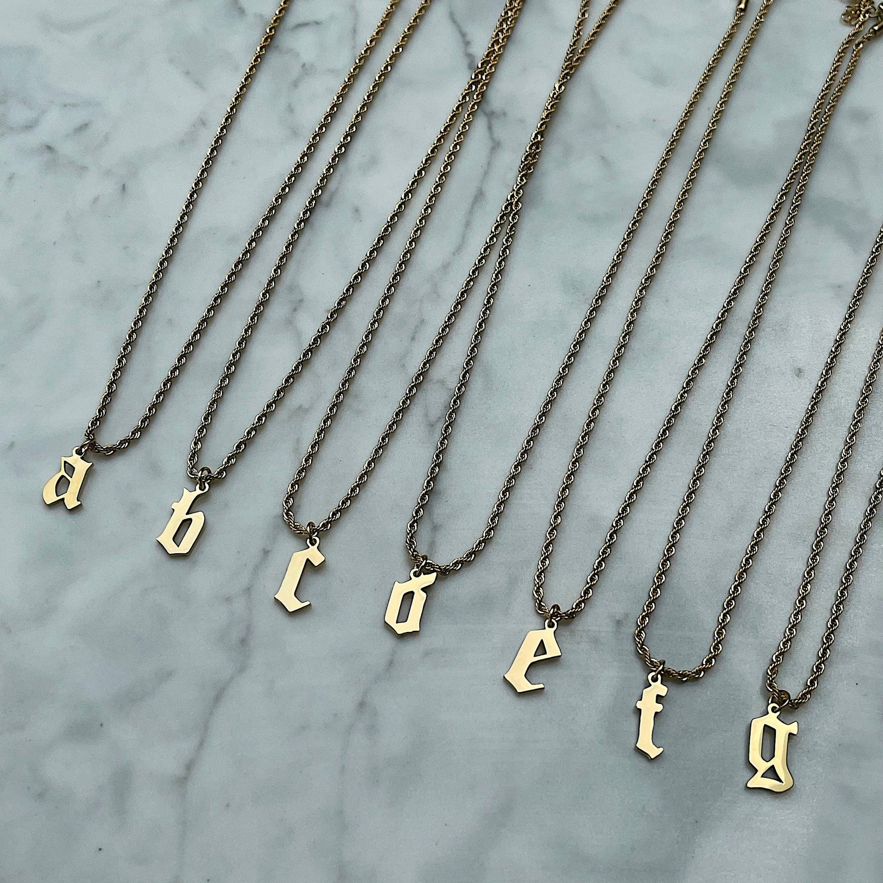 Urbanti Stainless Steel Marella Lowercase Initial Necklace