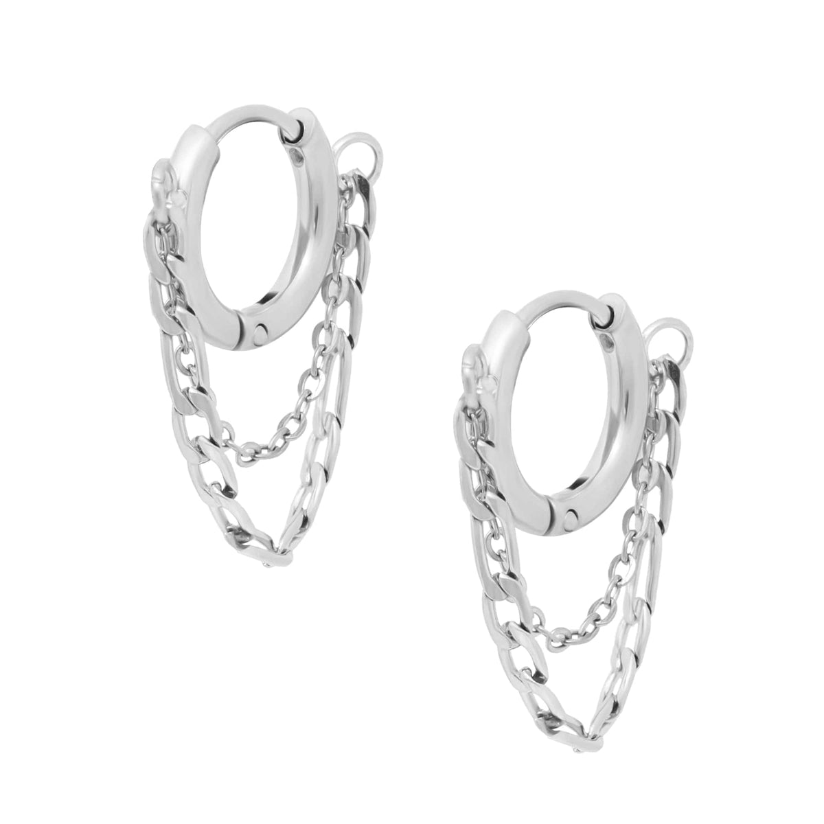 Urbanti Stainless Steel Megan Hoop Earrings Silver