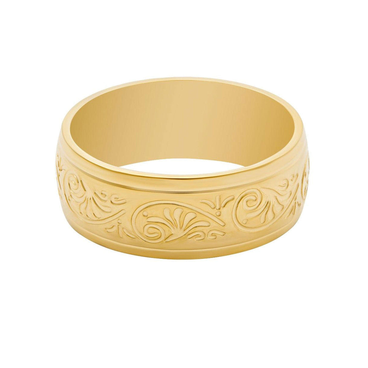 Urbanti Stainless Steel Mendhi Ring Gold / US 7 / UK N / EUR 54 (medium)