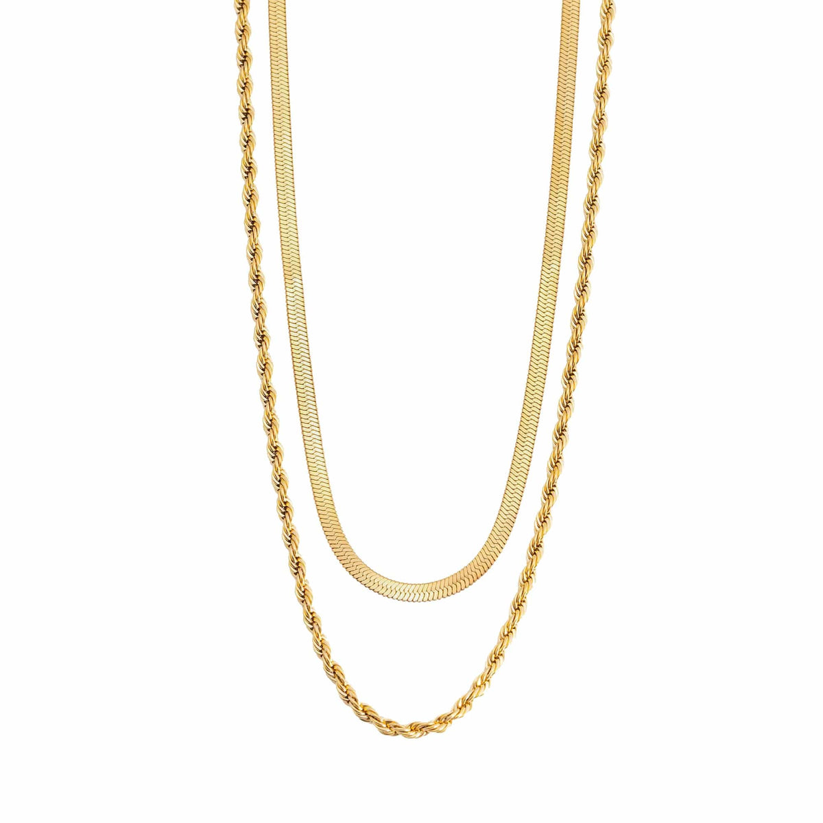 Urbanti Stainless Steel Mikayla Necklace Set Gold