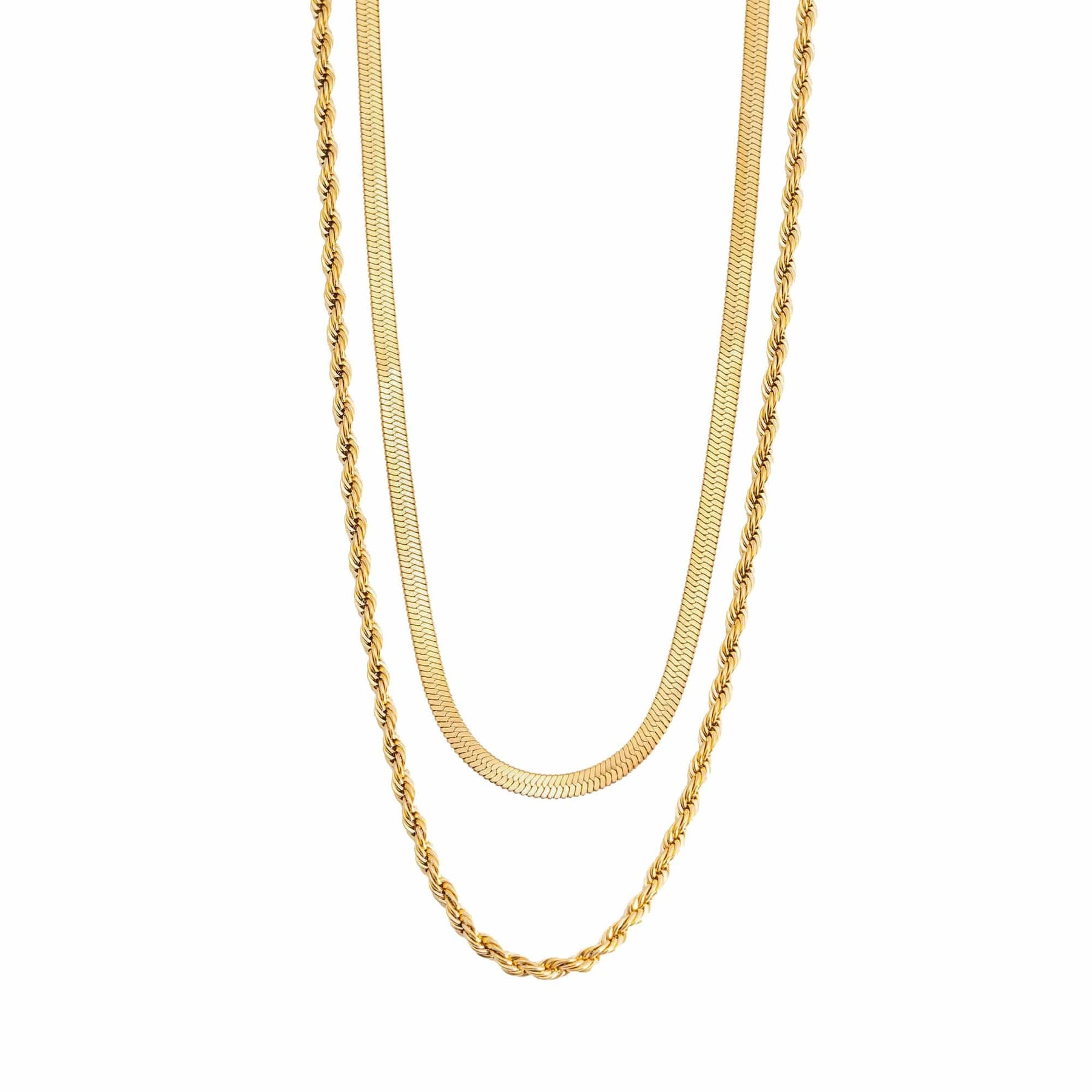 Urbanti Stainless Steel Mikayla Necklace Set Gold