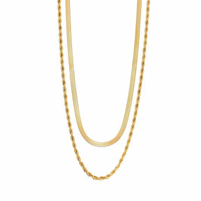 Urbanti Stainless Steel Mikayla Necklace Set Gold