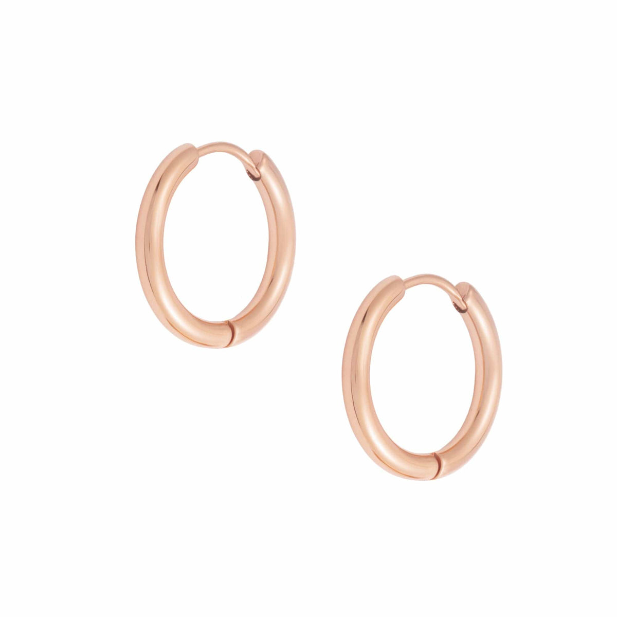 Urbanti Stainless Steel Milla Hoop Earrings Rose Gold / 13mm