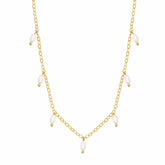 Urbanti Stainless Steel Milly Pearl Necklace Gold