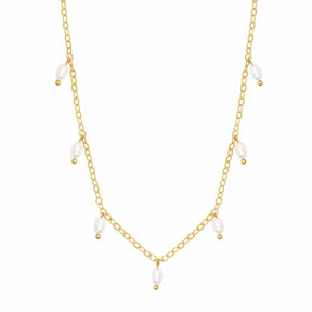 Urbanti Stainless Steel Milly Pearl Necklace Gold