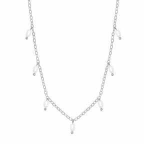 Urbanti Stainless Steel Milly Pearl Necklace Silver
