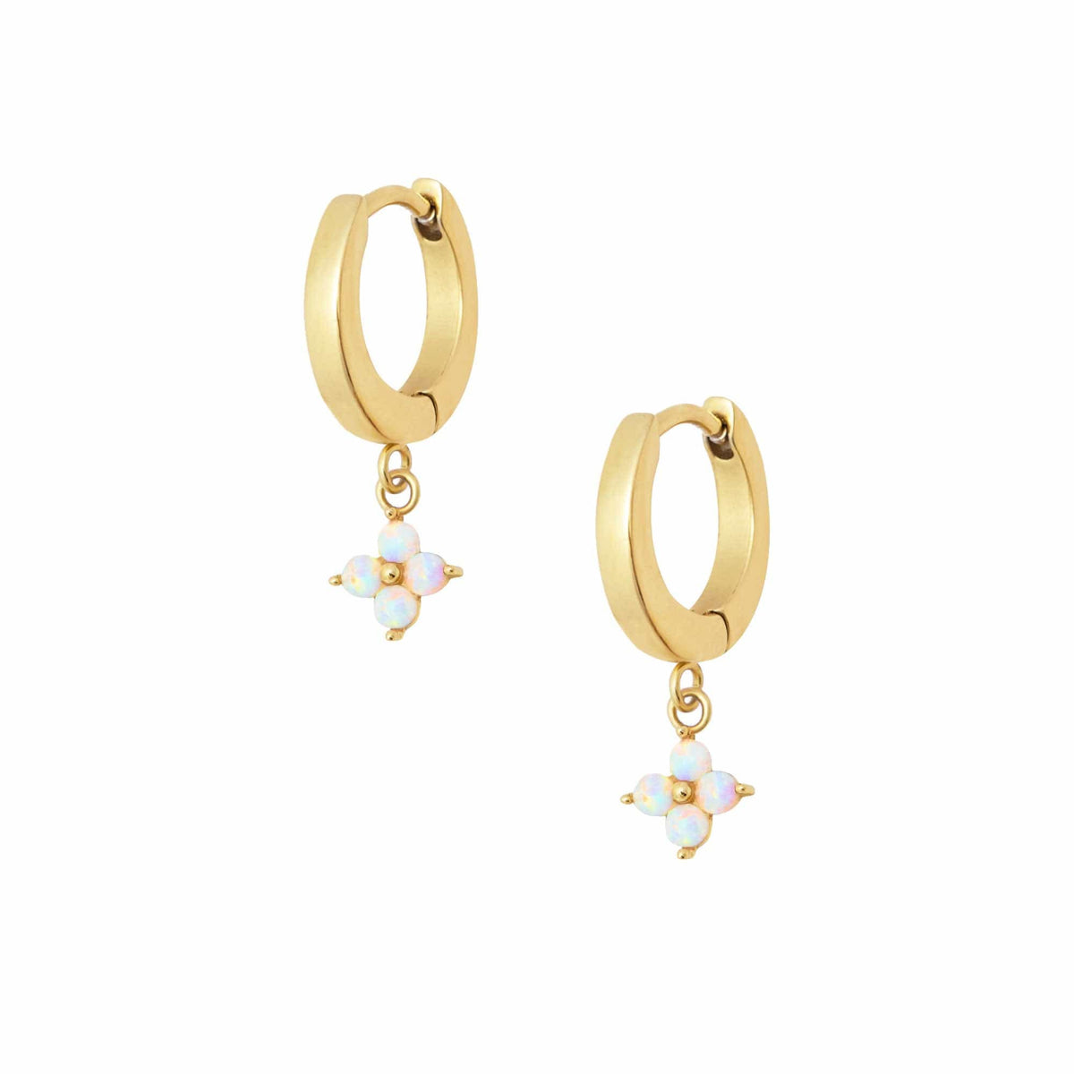 Urbanti Stainless Steel Milos Opal Hoop Earrings