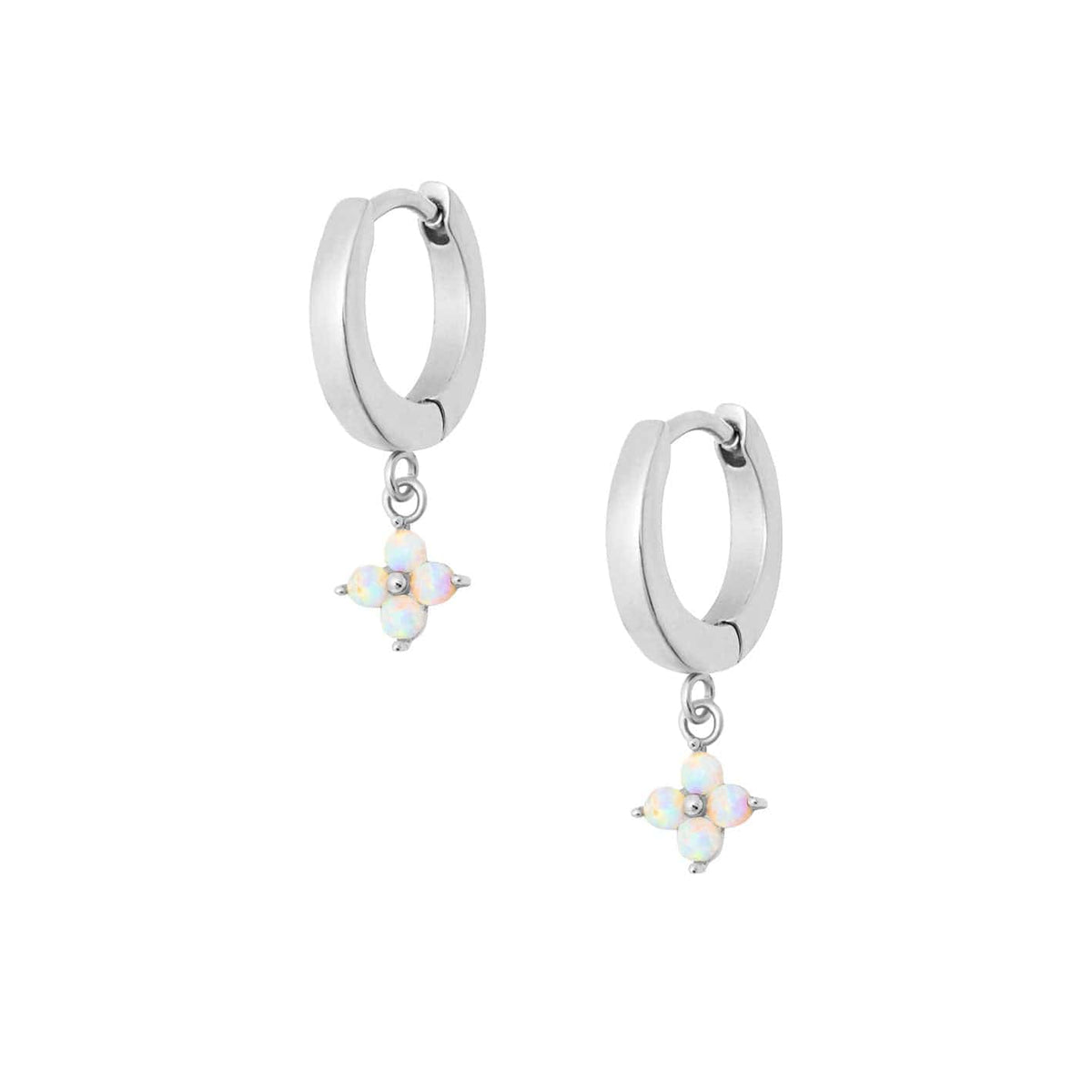 Urbanti Stainless Steel Milos Opal Hoop Earrings