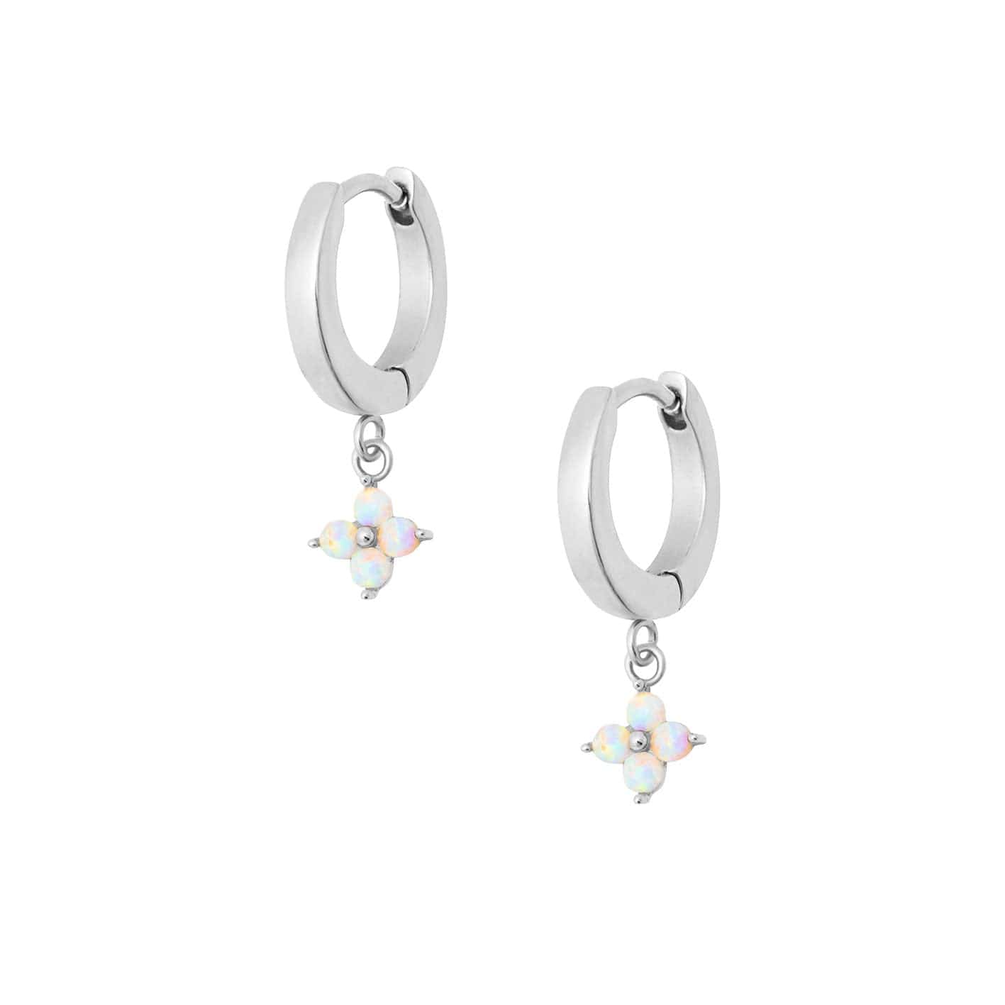 Urbanti Stainless Steel Milos Opal Hoop Earrings