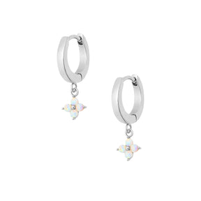 Urbanti Stainless Steel Milos Opal Hoop Earrings