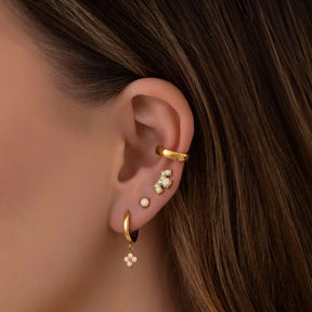 Urbanti Stainless Steel Milos Opal Hoop Earrings