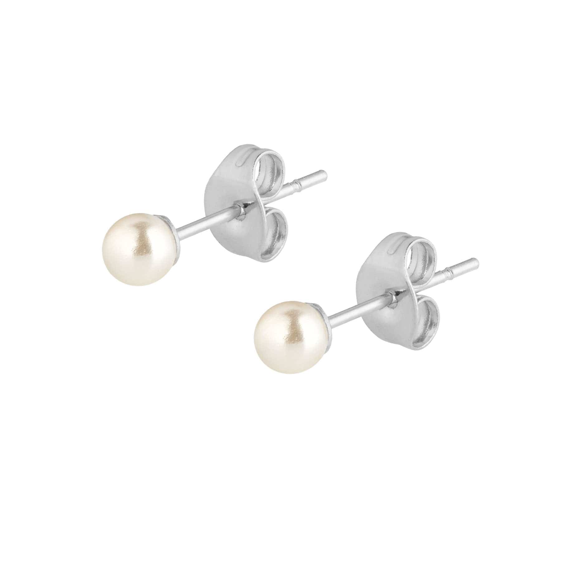 Urbanti Stainless Steel Mini Pearl Stud Earrings Silver