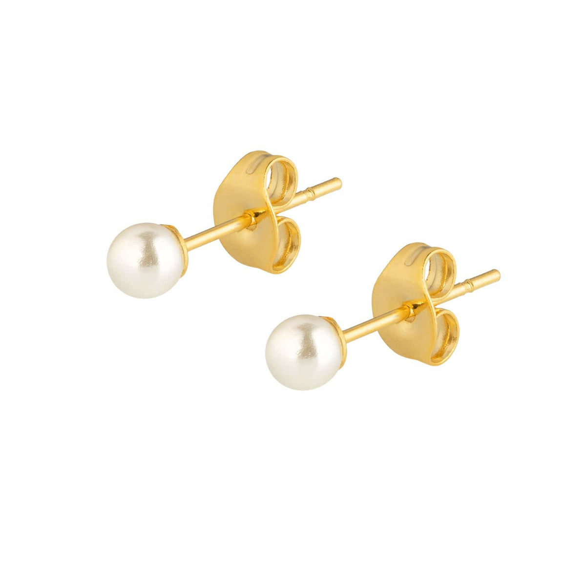 Urbanti Stainless Steel Mini Pearl Stud Earrings Gold