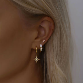 Urbanti Stainless Steel Mirabel Opal Hoop Earrings