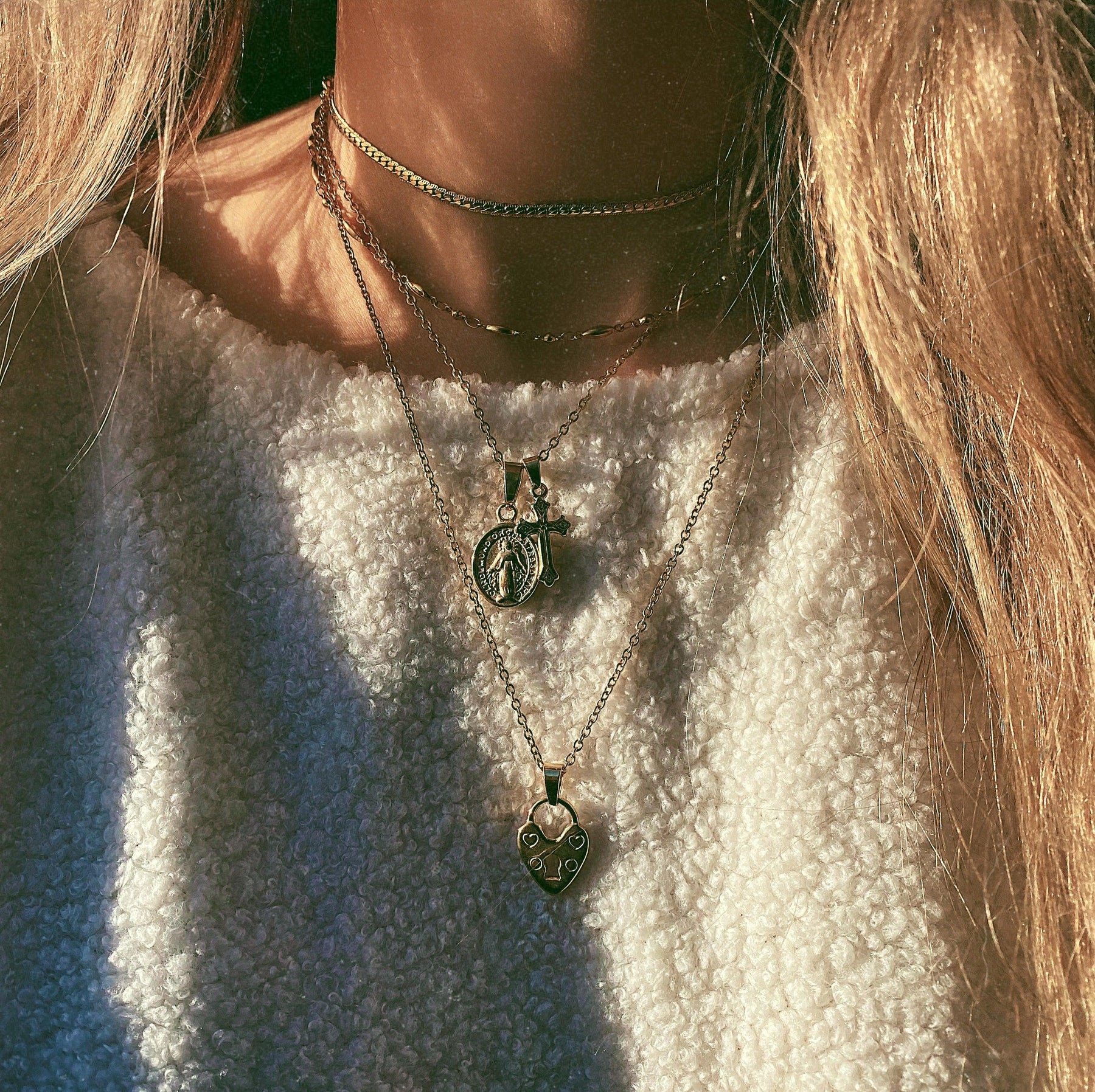 Urbanti Stainless Steel Mishka Necklace Gold