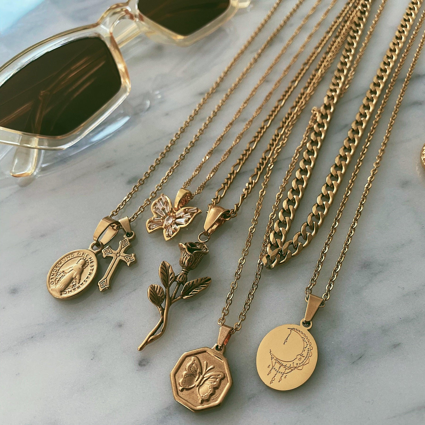 Urbanti Stainless Steel Mishka Necklace Gold