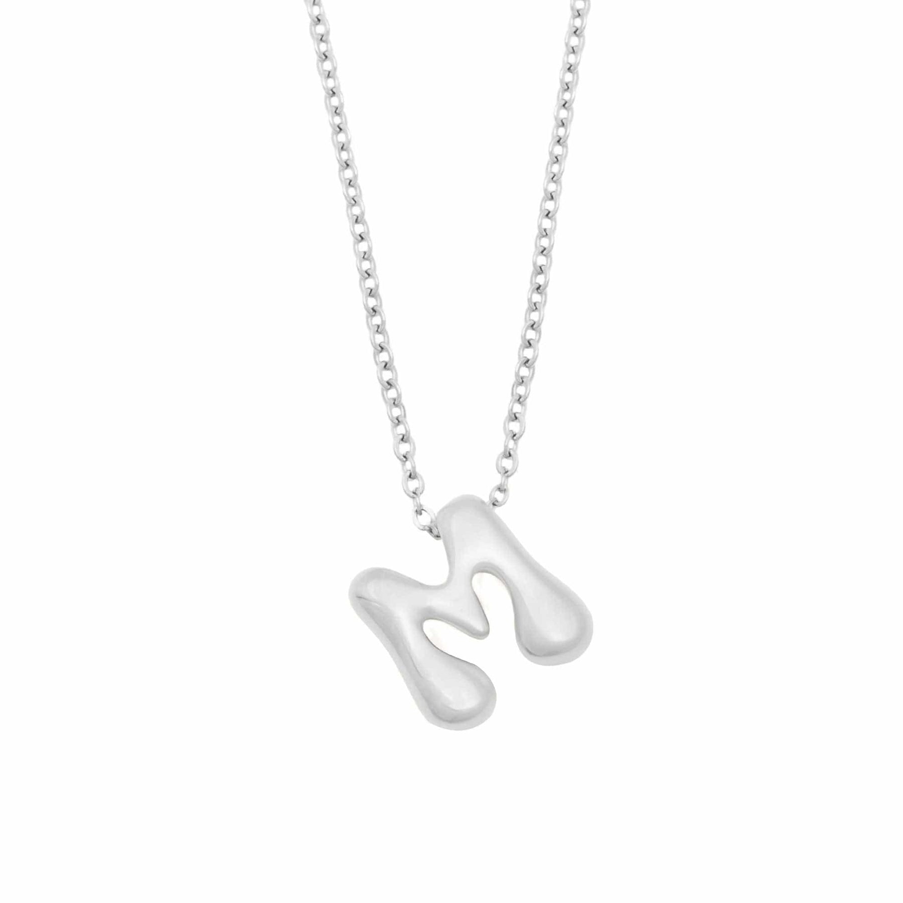 Urbanti Stainless Steel Molten Initial Necklace