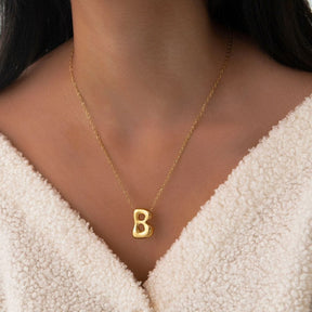 Urbanti Stainless Steel Molten Initial Necklace