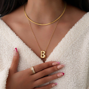 Urbanti Stainless Steel Molten Initial Necklace