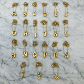 Urbanti Stainless Steel Molten Initial Necklace