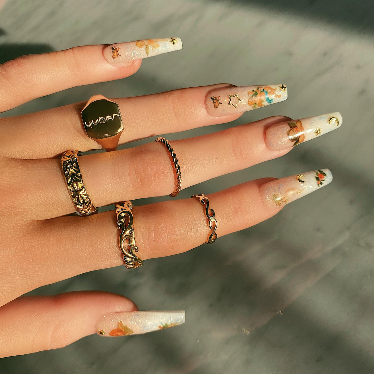 Urbanti Stainless Steel Moon Phases Signet Ring