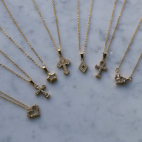 Urbanti Stainless Steel Natalya Cross Necklace Gold