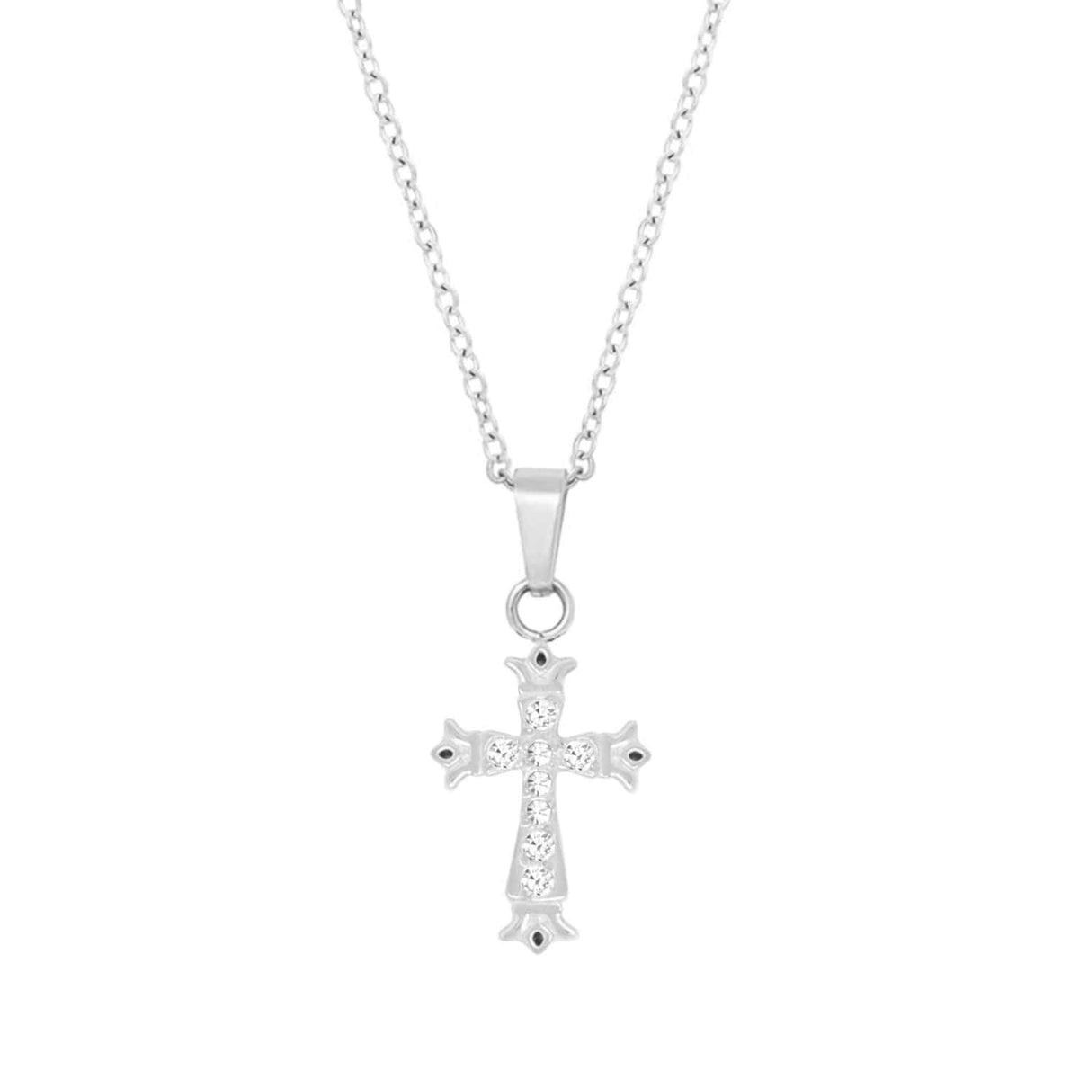 Urbanti Stainless Steel Natalya Cross Necklace Silver